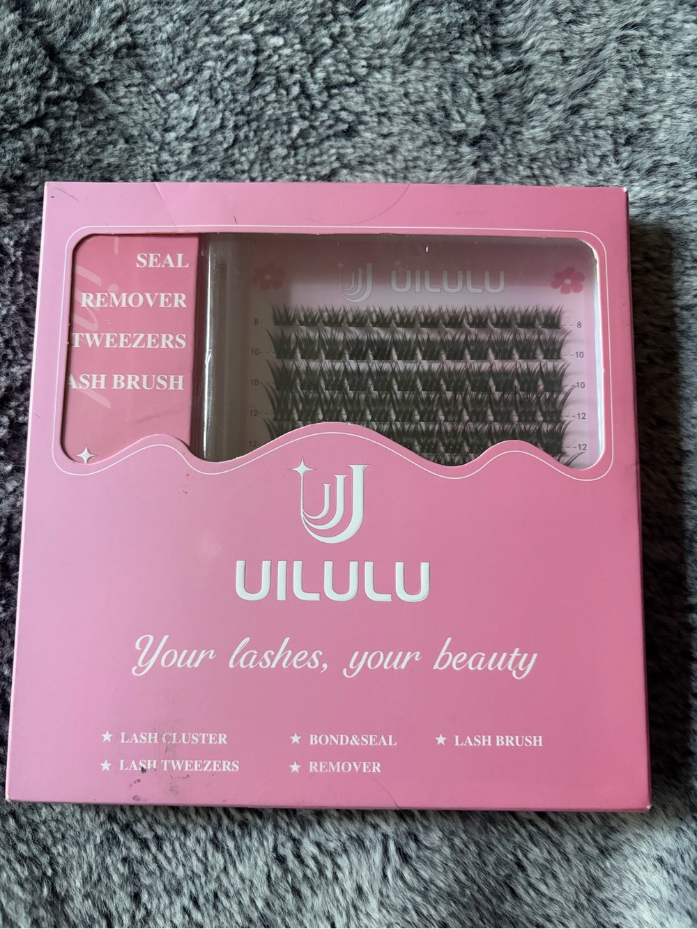UILULU  athletica Pink Lash Cluster Kit with Black Lashes